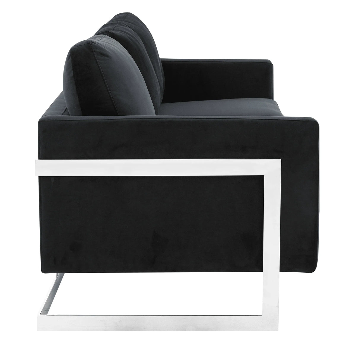 Lincoln 3-Seater Sofa Upholstered in Velvet Fabric with Chrome Stainless Steel Frame - Elax Furniture