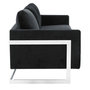 Lincoln 3-Seater Sofa Upholstered in Velvet Fabric with Chrome Stainless Steel Frame - Elax Furniture