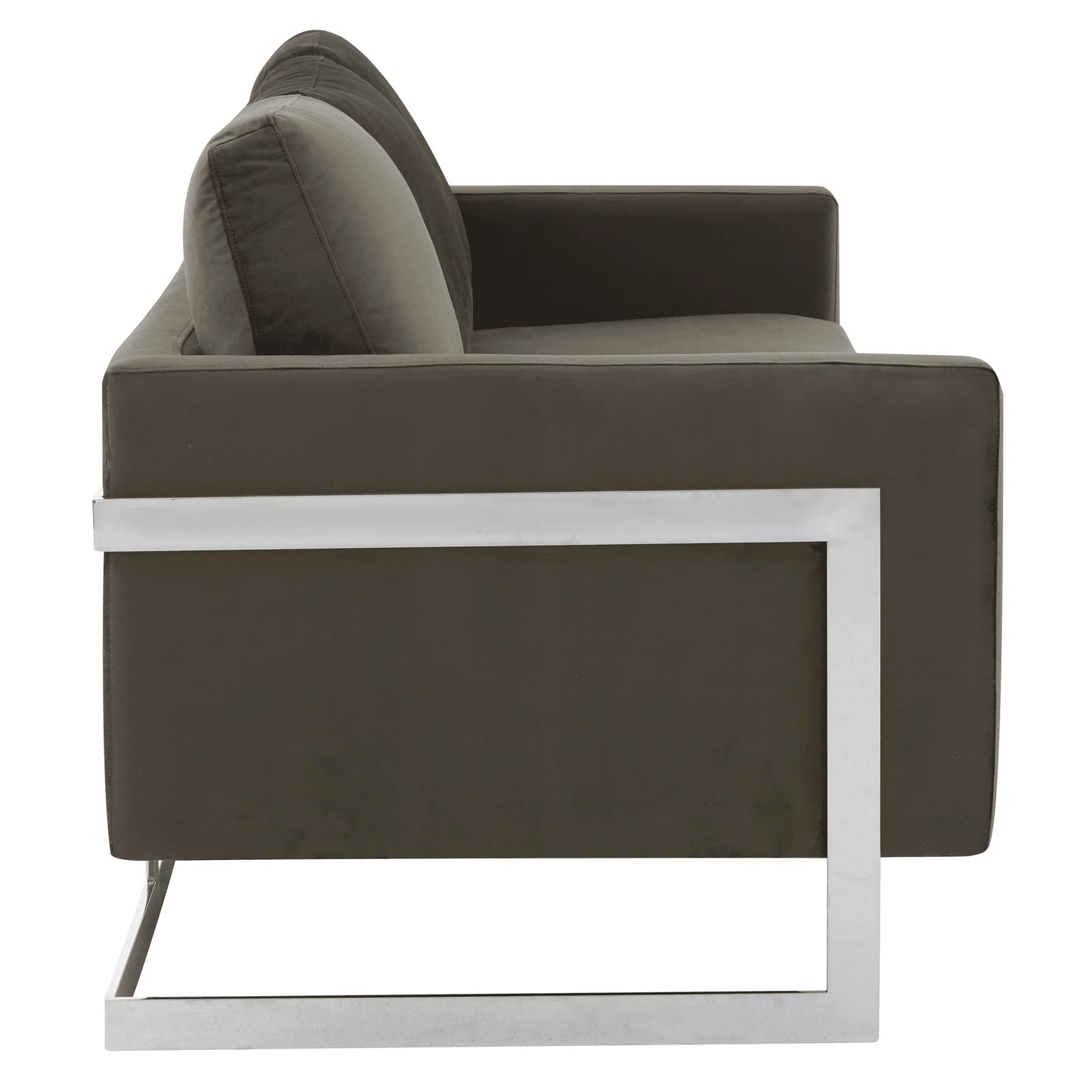 Lincoln 3-Seater Sofa Upholstered in Velvet Fabric with Chrome Stainless Steel Frame - Elax Furniture