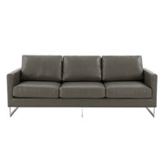 Lincoln 3-Seater Sofa Upholstered in Leather with Chrome Stainless Steel Frame - Elax Furniture