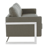 Lincoln 3-Seater Sofa Upholstered in Leather with Chrome Stainless Steel Frame - Elax Furniture
