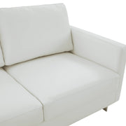 Lincoln 3-Seater Sofa Upholstered in Leather with Chrome Stainless Steel Frame - Elax Furniture