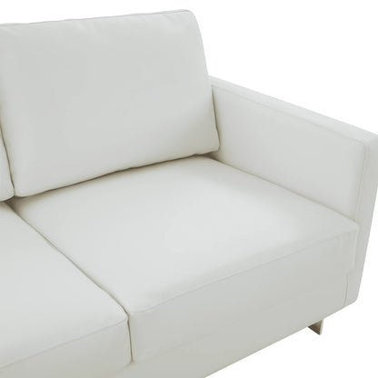 Lincoln 3-Seater Sofa Upholstered in Leather with Chrome Stainless Steel Frame - Elax Furniture