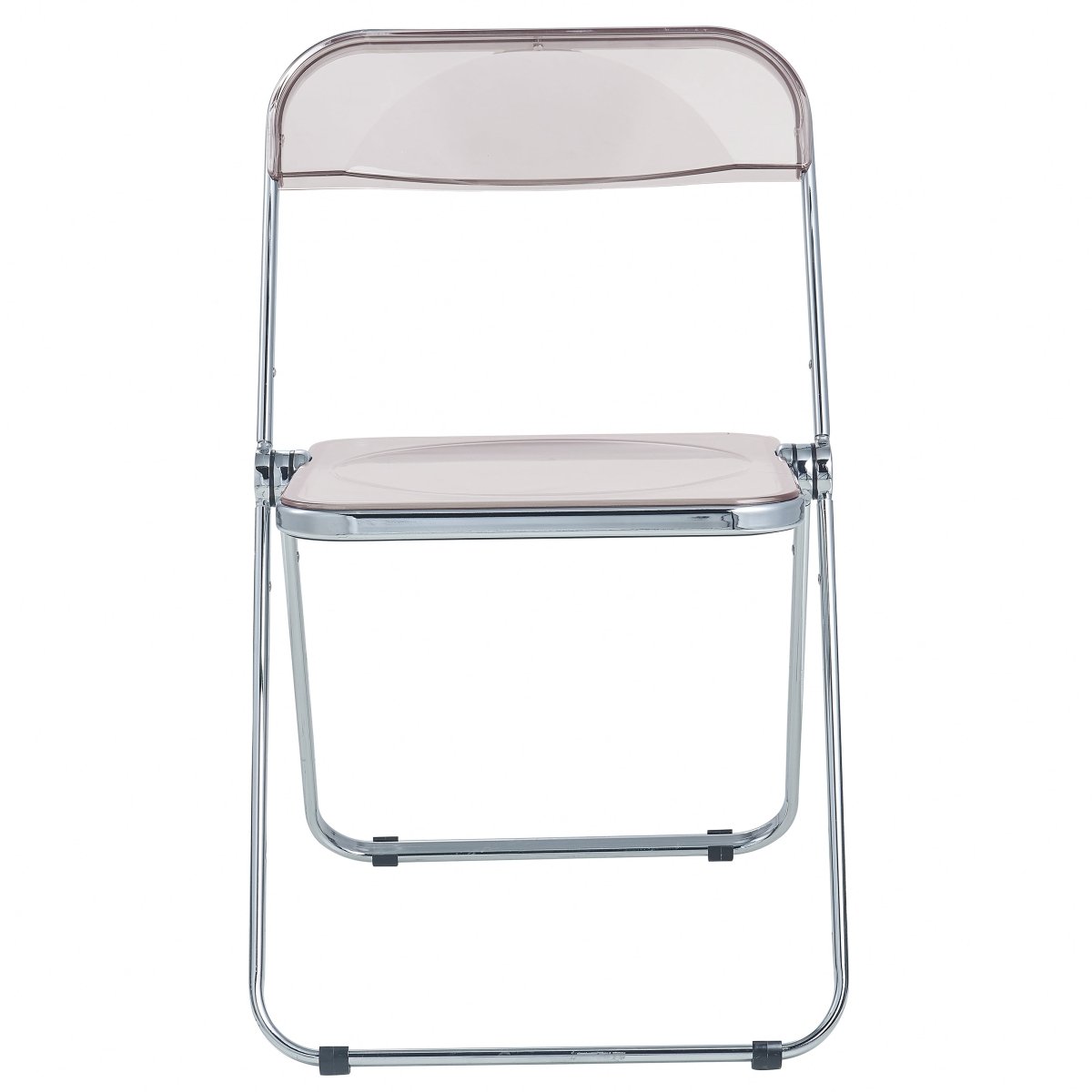 Lawrence Acrylic Folding Chair With Metal Frame Chrome Rose Pink Folding Chair Leisuremod