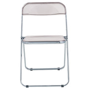 Lawrence Acrylic Folding Chair With Metal Frame Chrome Rose Pink Folding Chair Leisuremod