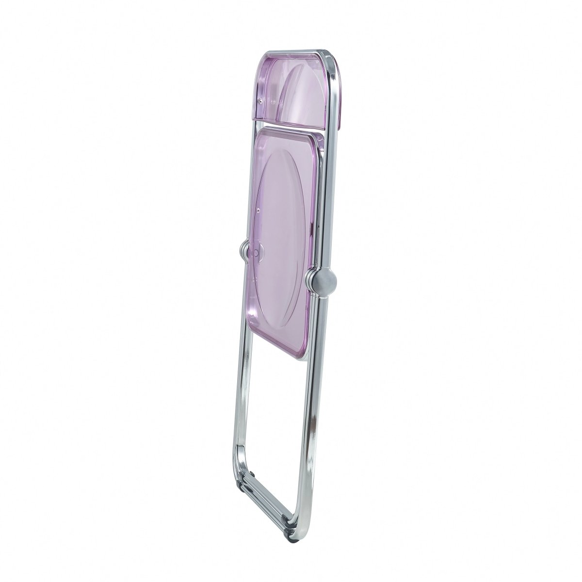 Lawrence Acrylic Folding Chair With Metal Frame Chrome Magenta Folding Chair Leisuremod