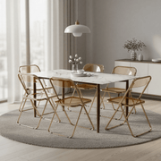 Lawrence Acrylic Folding Chair With Metal Frame Gold Amber Folding Chair Leisuremod