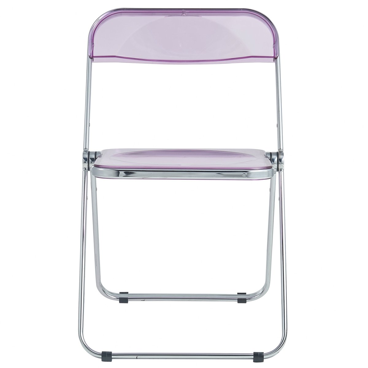 Lawrence Acrylic Folding Chair With Metal Frame Chrome Magenta Folding Chair Leisuremod