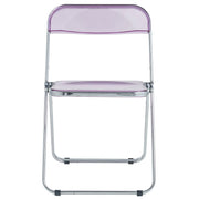 Lawrence Acrylic Folding Chair With Metal Frame Chrome Magenta Folding Chair Leisuremod