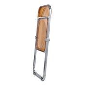 Lawrence Acrylic Folding Chair With Metal Frame Chrome Tangerine Folding Chair Leisuremod