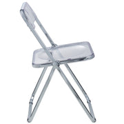 Lawrence Acrylic Folding Chair With Metal Frame Chrome Clear Folding Chair Leisuremod