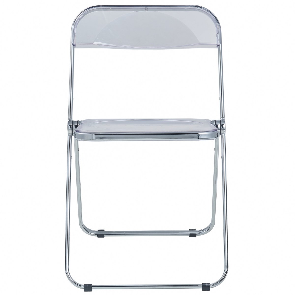 Lawrence Acrylic Folding Chair With Metal Frame Chrome Clear Folding Chair Leisuremod