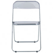 Lawrence Acrylic Folding Chair With Metal Frame Chrome Clear Folding Chair Leisuremod