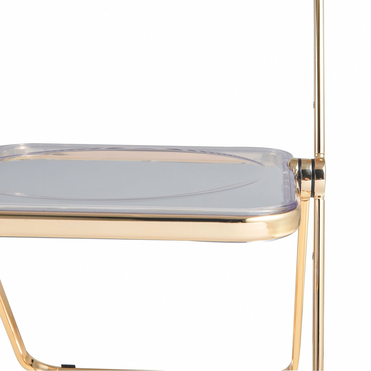 Lawrence Acrylic Folding Chair With Metal Frame Gold Clear Folding Chair Leisuremod