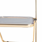 Lawrence Acrylic Folding Chair With Metal Frame Gold Clear Folding Chair Leisuremod
