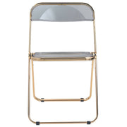 Lawrence Acrylic Folding Chair With Metal Frame Gold Transparent Black Folding Chair Leisuremod