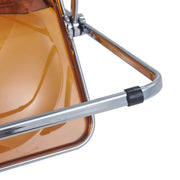 Lawrence Acrylic Folding Chair With Metal Frame Chrome Tangerine Folding Chair Leisuremod