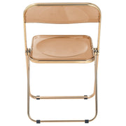 Lawrence Acrylic Folding Chair With Metal Frame Gold Tangerine Folding Chair Leisuremod