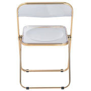 Lawrence Acrylic Folding Chair With Metal Frame Gold Clear Folding Chair Leisuremod