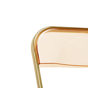 Lawrence Acrylic Folding Chair With Metal Frame Gold Amber Folding Chair Leisuremod