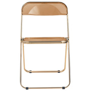 Lawrence Acrylic Folding Chair With Metal Frame Gold Tangerine Folding Chair Leisuremod