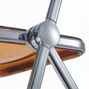 Lawrence Acrylic Folding Chair With Metal Frame Chrome Tangerine Folding Chair Leisuremod