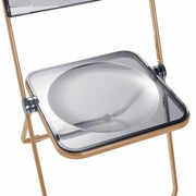 Lawrence Acrylic Folding Chair With Metal Frame Gold Clear Folding Chair Leisuremod