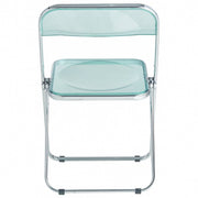 Lawrence Acrylic Folding Chair With Metal Frame Chrome Jade Green Folding Chair Leisuremod