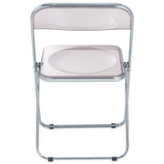 Lawrence Acrylic Folding Chair With Metal Frame Chrome Rose Pink Folding Chair Leisuremod