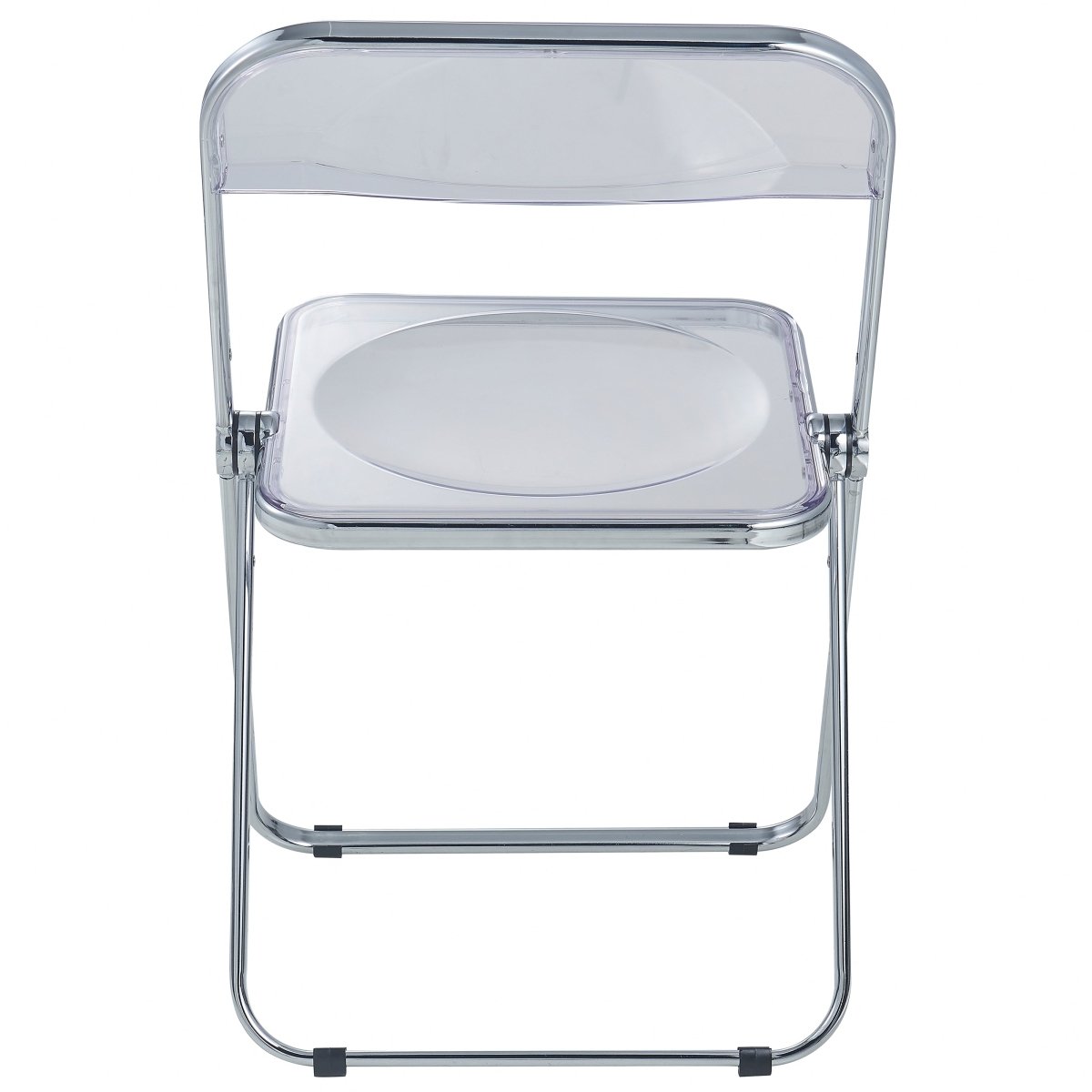 Lawrence Acrylic Folding Chair With Metal Frame Chrome Clear Folding Chair Leisuremod