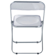 Lawrence Acrylic Folding Chair With Metal Frame Chrome Clear Folding Chair Leisuremod