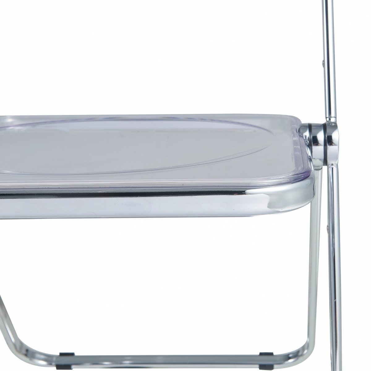 Lawrence Acrylic Folding Chair With Metal Frame Chrome Clear Folding Chair Leisuremod