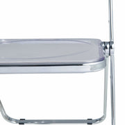 Lawrence Acrylic Folding Chair With Metal Frame Chrome Clear Folding Chair Leisuremod