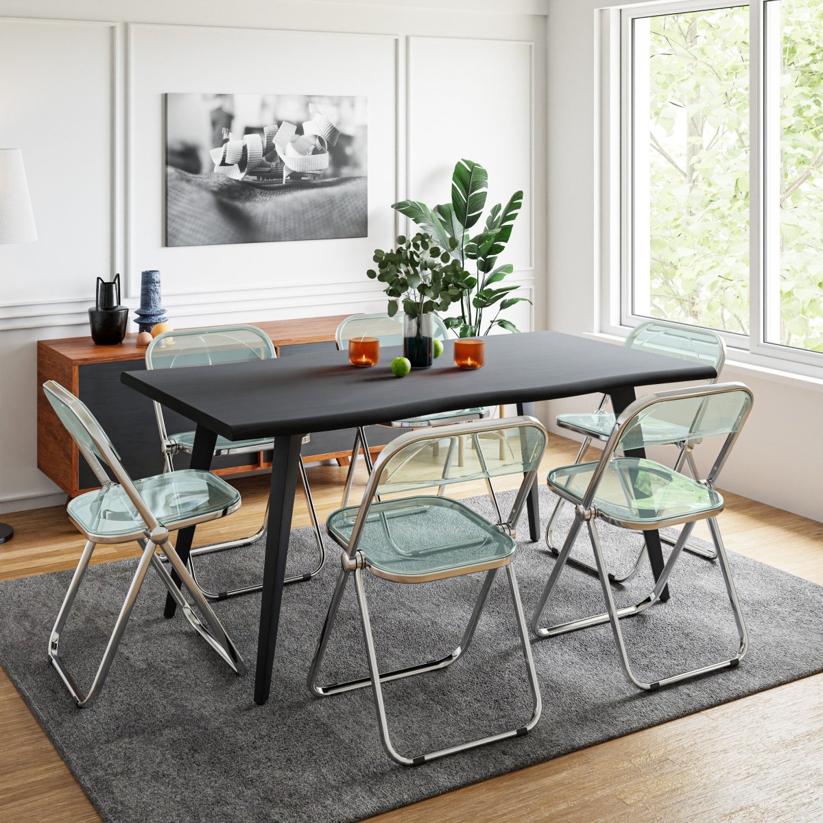 Lawrence Acrylic Folding Chair With Metal Frame Chrome Jade Green Folding Chair Leisuremod