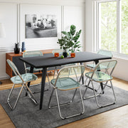 Lawrence Acrylic Folding Chair With Metal Frame Chrome Jade Green Folding Chair Leisuremod
