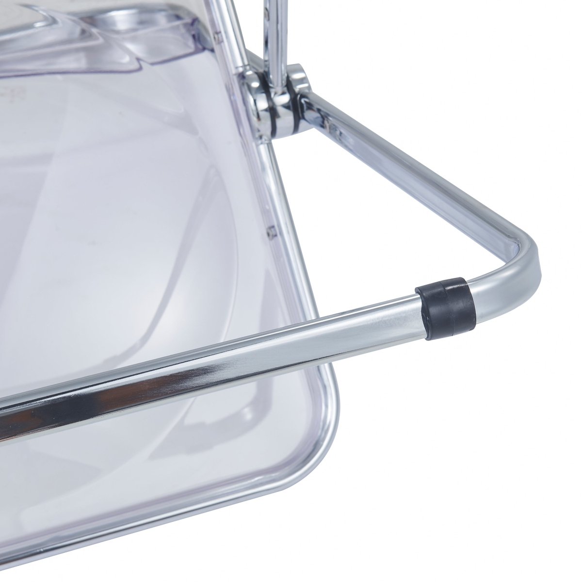 Lawrence Acrylic Folding Chair With Metal Frame Chrome Clear Folding Chair Leisuremod