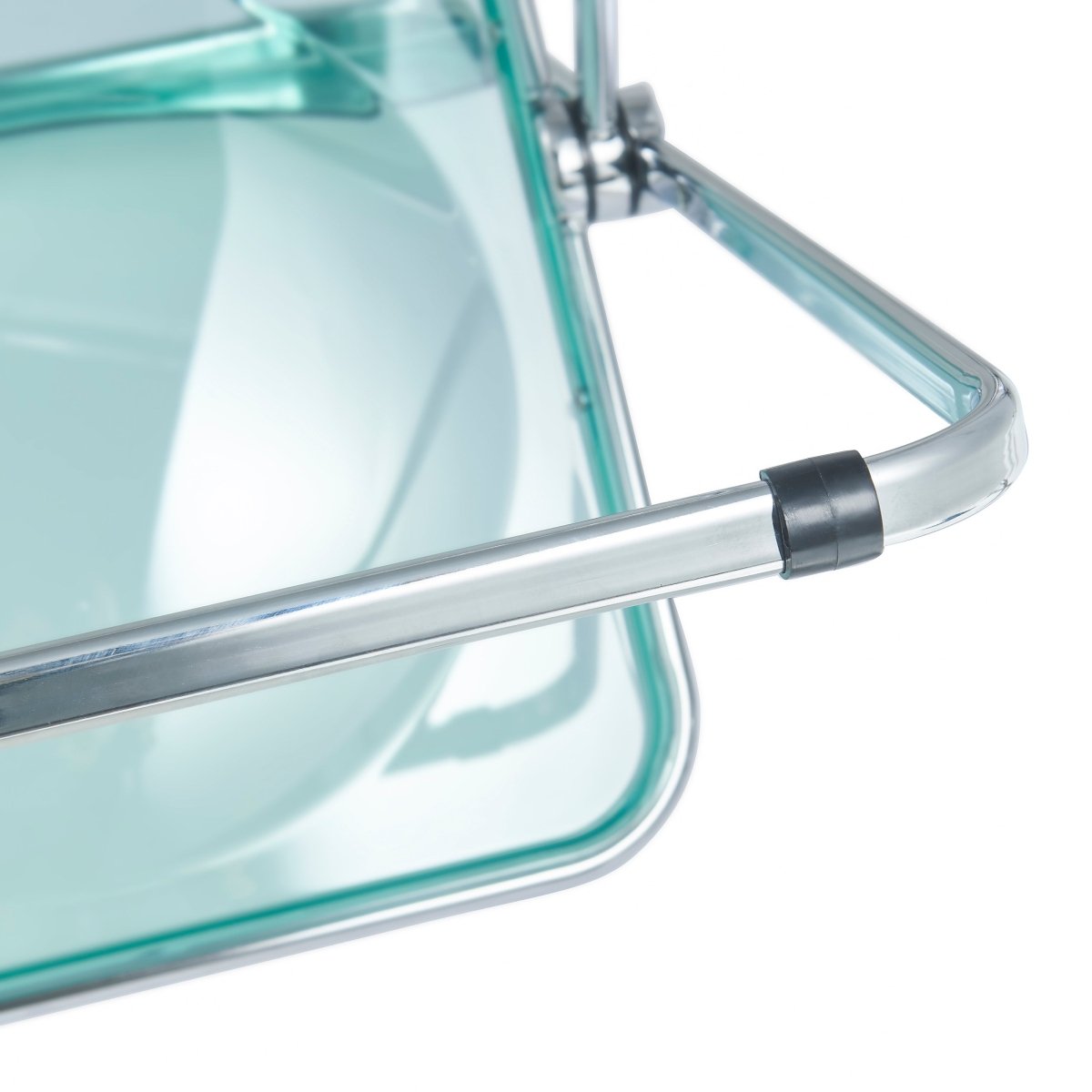 Lawrence Acrylic Folding Chair With Metal Frame Chrome Jade Green Folding Chair Leisuremod