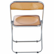 Lawrence Acrylic Folding Chair With Metal Frame Chrome Tangerine Folding Chair Leisuremod
