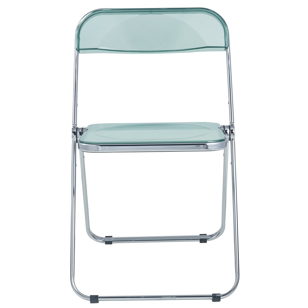 Lawrence Acrylic Folding Chair With Metal Frame Chrome Jade Green Folding Chair Leisuremod