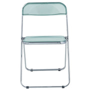 Lawrence Acrylic Folding Chair With Metal Frame Chrome Jade Green Folding Chair Leisuremod