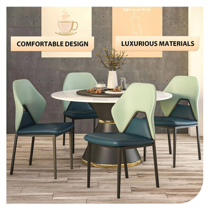 Eclat Collection Modern Upholstered Leather Dining Chair Set of 2 - Elax Furniture