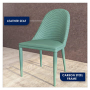 Seville Dining Chair Upholstered in Leather with Metal Legs Covered in Leather - Elax Furniture