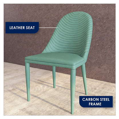 Seville Dining Chair Upholstered in Leather with Metal Legs Covered in Leather - Elax Furniture
