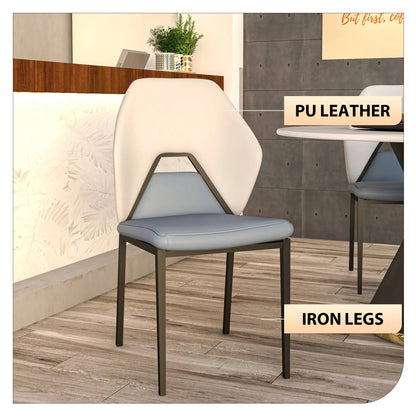 Eclat Collection Modern Upholstered Leather Dining Chair Set of 2 - Elax Furniture