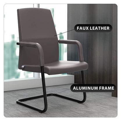 Evander Leather Office Chair With Aluminum Frame - Elax Furniture