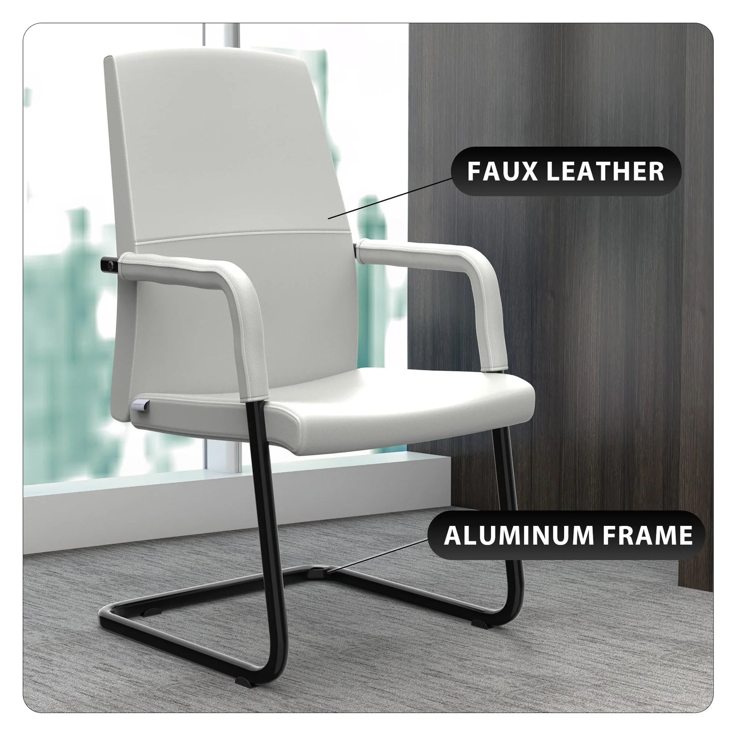 Evander Leather Office Chair With Aluminum Frame - Elax Furniture
