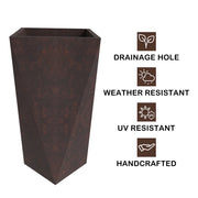 Aloe Tapered Square Fiberstone And MGO Clay Planter For Indoor And Outdoor - Elax Furniture