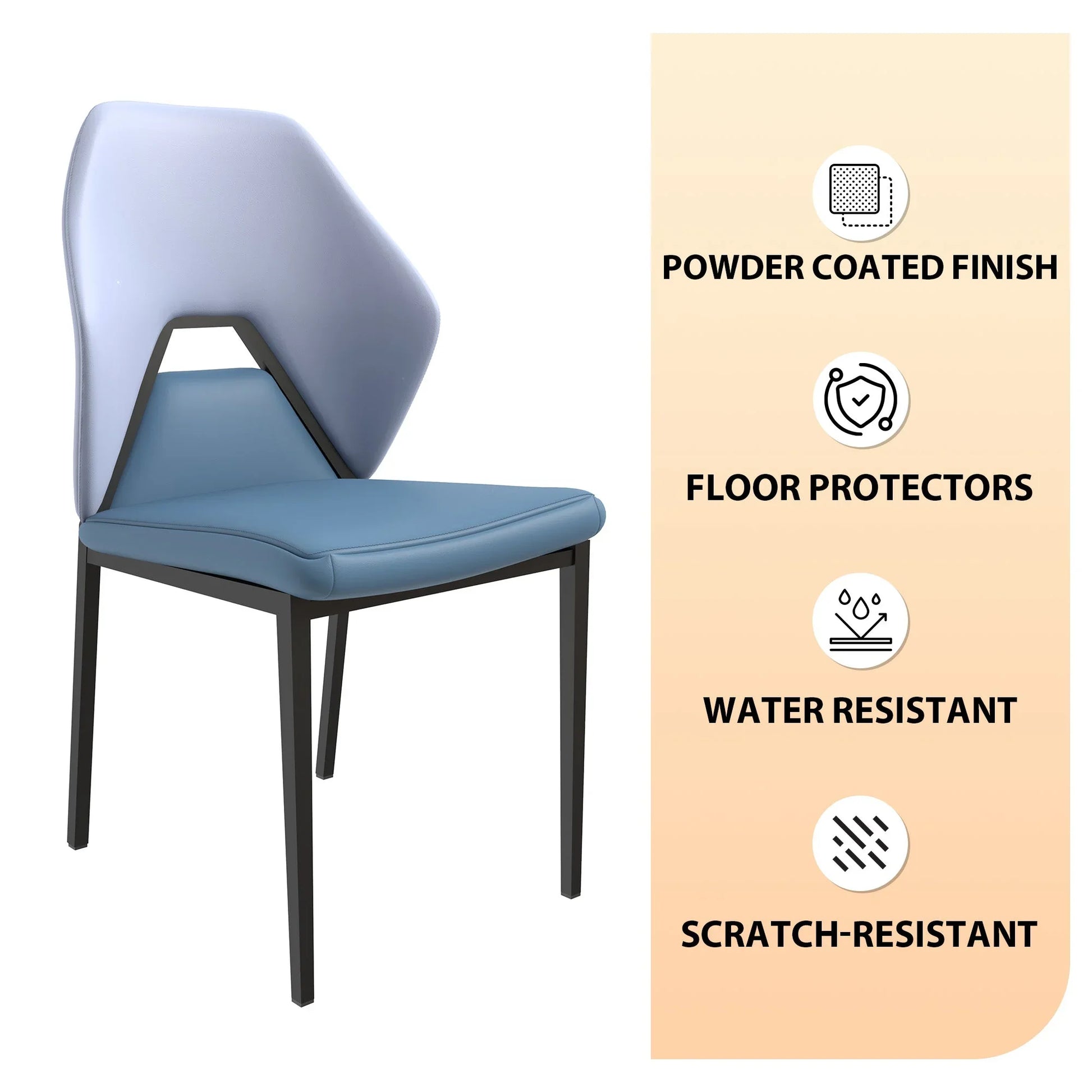 Eclat Collection Modern Upholstered Leather Dining Chair Set of 2 - Elax Furniture