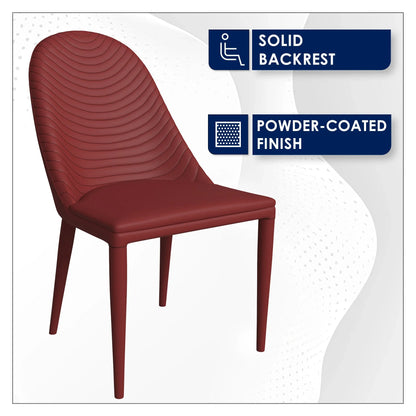 Seville Dining Chair Upholstered in Leather with Metal Legs Covered in Leather - Elax Furniture