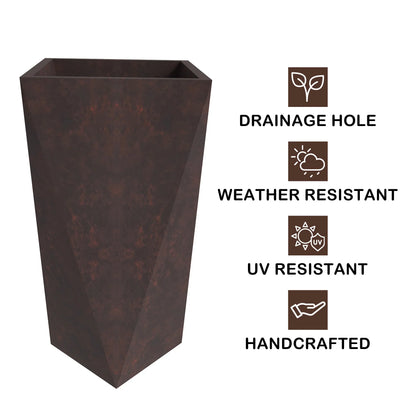 Aloe Tapered Square Fiberstone And MGO Clay Planter For Indoor And Outdoor - Elax Furniture